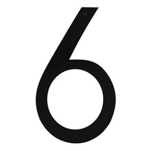 Husnummer 6 Stål Svart 40 cm